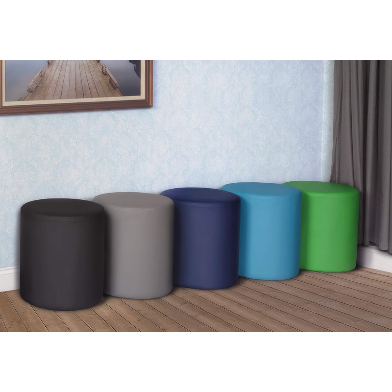 Logan Round Ottoman- Black