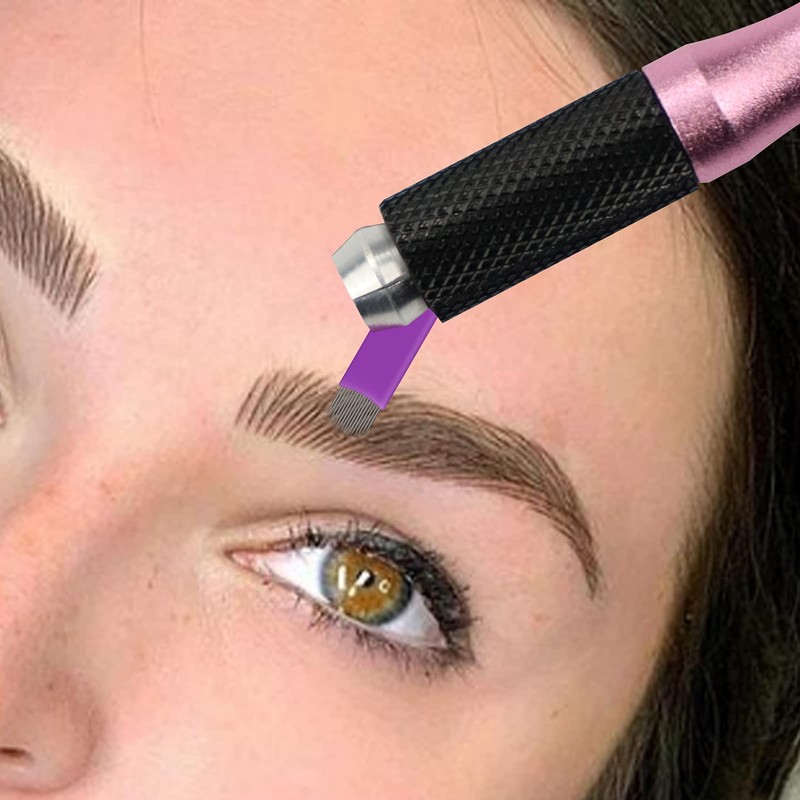 Purple Microblading Needles Nano 0.16 mm Eyebrow Stainless Steel Tattoo
