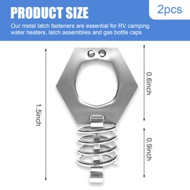 Anyhut 2 PCS RV Water Heater Latch Cam Lock, Stainless Steel Camper Water Heater Fastener, RV Water Heater Door Latch Assembly Replacement Parts, Universal for Rvs Camper (Silver)