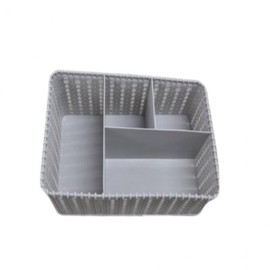 Rattan Partition Organizer Gray 2-Piece Divided Storage Divided Organizer