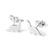 Simple Sterling Silver Dinosaur Stud Earrings, Sterling Silver, No Gemstone