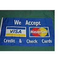 3x5 We Accept Visa & Mastercard Flag Credit Cards F759