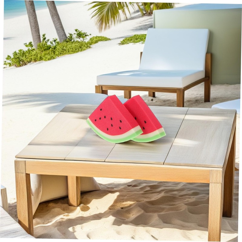 Baluue 4pcs Watermelon Shape Sand Remover Brush Lightweight Sponge Beach