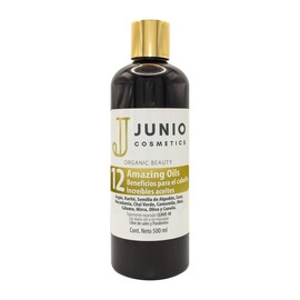 Junio cosmetics tratamiento para cabello seco - 12 aceites para nutrir - tratamiento cabello seco y maltratado - 500ml - sin sal - sin parabenos - tratamiento capilar