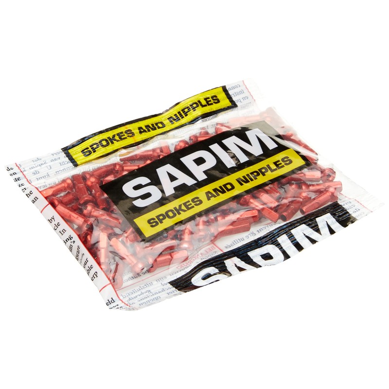 Sapim Polyax Alloy 14 Gauge Spoke Nipples, 14mm, Red