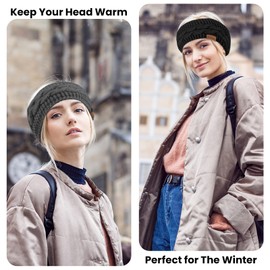 ZYXBBD Winter Headbands for Women-Ear Warmers for Women Knit Headbands Thicken Elastic Ear Muffs Winter Women for Outdoor Sports,Skiing, Running, Jogging