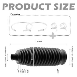 Rack and Pinion Boot OEM#103-3069,4553549005,53534SZAA02,Rack and Pinion Boot Kit with 2*Clamps,Inner Tie Rod Boot Compatible with Lexus ES300 RX330 RX450h Toyota Avalon Camry Corolla