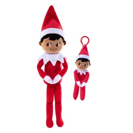 The Elf on the Shelf Boy Dark Tone 12" Plushee Pal and 4" Matching Clip On