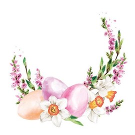 20 Servietten Ostern Frühlingskranz mit Ostereier als Tischdeko. Papierservietten mit Motiv. Auch für Decoupage und Serviettentechnik 33x33cm
