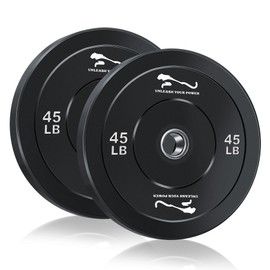 GarveeLife Weight Plates Set, 2-Inch Universal Fit, Olympic Bumper Plates With Steel Insert for Strength Training, Rubber Weight Plates for Barbell Home Gym, 45 LBS*2