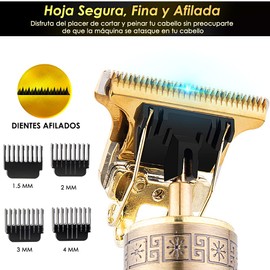 Lukovee Afeitadoras Eléctrica para Hombres Profesional, 7 en 1 Recargable Máquina Cortapelos Impermeable Cortadora de Cabello, Juego de Recortadora de Barba LED Pantalla Velocidad Ajustable