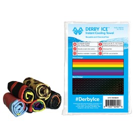 Derby Ice Cooling Towel for Skating, Sports, Workout, Fitness, Gym, Yoga, Pilates, Travel, Camping & More (Rainbow, 40x12 inches)