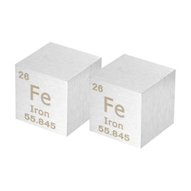 uxcell 2 Pcs Iron Cube, 1 Inch High Density Metal Element Cube Metal Density Cube for Chemical Elements Collection Science Education Experiment Application, Silver