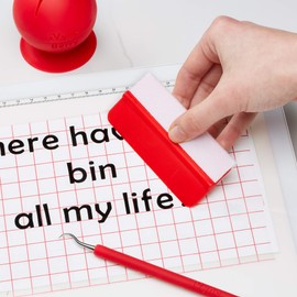 iVyne Colorful Plastic Squeegee for Vinyl/Scraper Tool with Soft Felt Cloth - for Cricut Crafting - Window Tint - Adhesive Vinyl Decal - Lettering - HTV (Pink, 5 Pack)