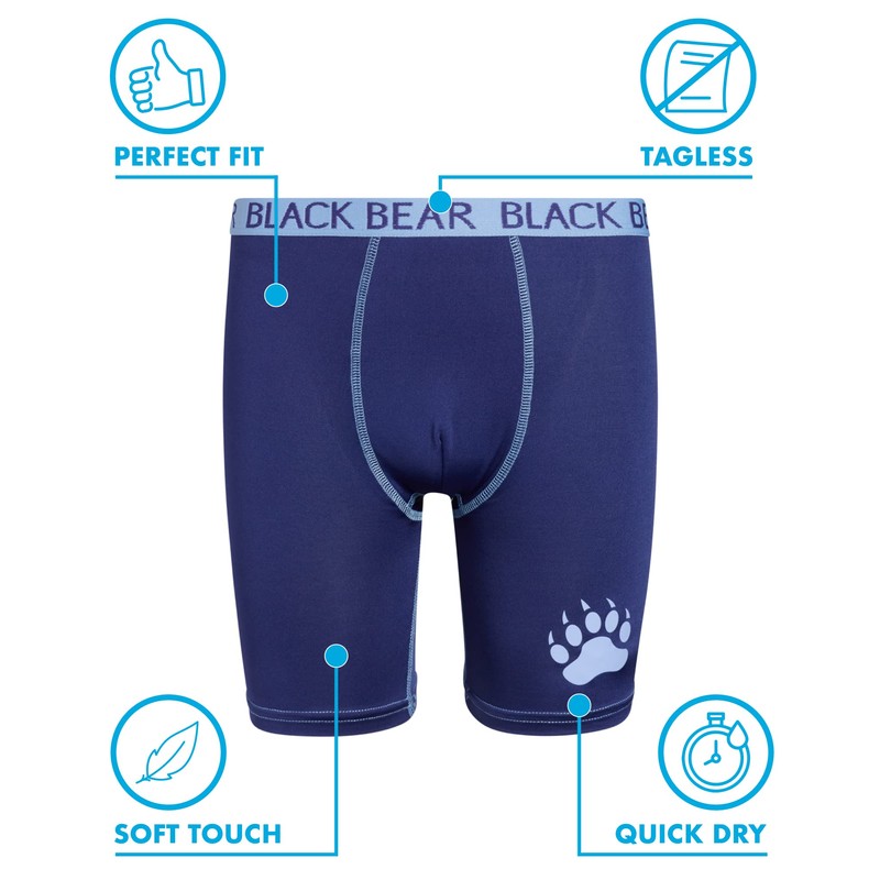 Black Bear Boys’ Underwear – 4 Pack Long Leg Performance