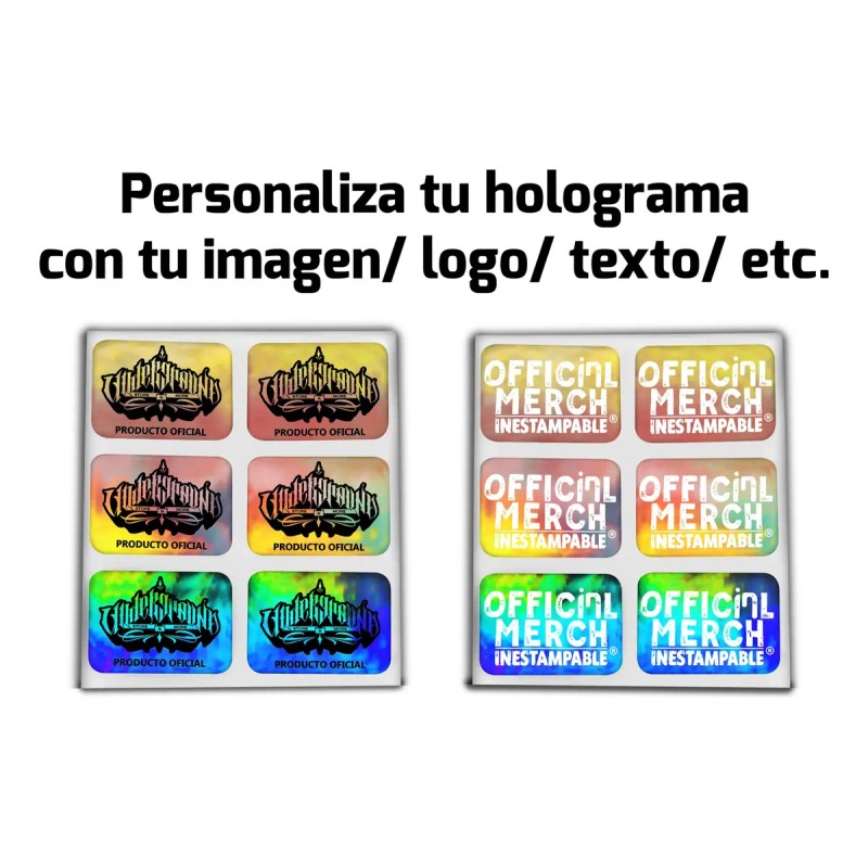 500 Hologramas Plastificados 28x20 Mm Logo Texto Num Serie