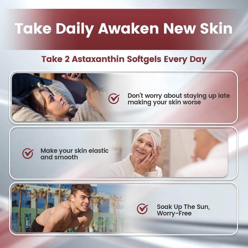 VivoNu Astaxanthin 12mg Supplements, 240 Softgels, Fresh Haematococcus Pluvialis 10