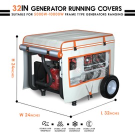 Generator cover,Generator Covers While Running,All Season Protection for Generator,Heavy Duty Waterproof Generator Covers for Outside,beige (beige, 32"L x 24"W x 24"H)