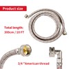 2 Pack 10 FT Stainless Steel Washing Machine Hoses with