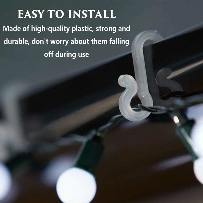 ZEACCT Pack of 100 Mini Gutter Hooks, Plastic Fairy Lights