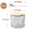 NHKRTE Marble Salt Cellar with Lid & Spoon, 11oz Salt