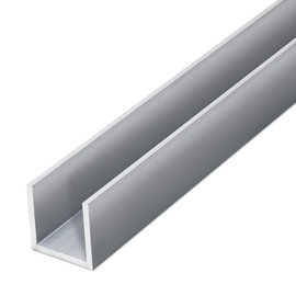 thyssenkrupp U-Profile Made of Pressed Aluminium, Aluminium Profile Rail EN AW-6060 in Various Sizes and Lengths