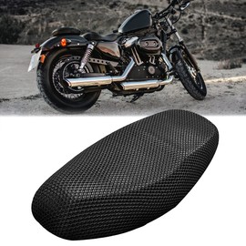 sourcing map XXL Black Motorcycle Net Mesh Seat Full Cover Breathable Cushion