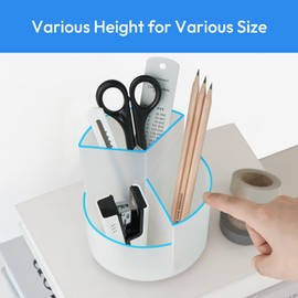 carrotez Rotating Desk Organizer Pencil Holder 4.72 x 4.72 Inch Clear