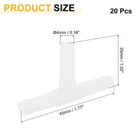 sourcing map 20Pcs Aquarium Air Valve Connector, 3 Way Plastic Inline Tubing Non-return Valves for 4mm ID Airline Tubing Fish Tank Pond Air Line, White