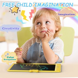 LCD Writing Tablet 10 inch Colorful Doodle Board, Electronic Erasable Reusable Drawing Pad,Magic Kids Drawing Tablet, Educational Writing Board Toys Gifts for 3 4 5 6 7 8 Year Old Girls Boys