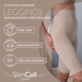 SLIMCELL Anti-Cellulite Leggings Women's Draining - Shape Leggings Women's Microfibre Shapewear Tummy Control Compression Tights Compression Leggings - Made in Italy, White Cycling Shorts