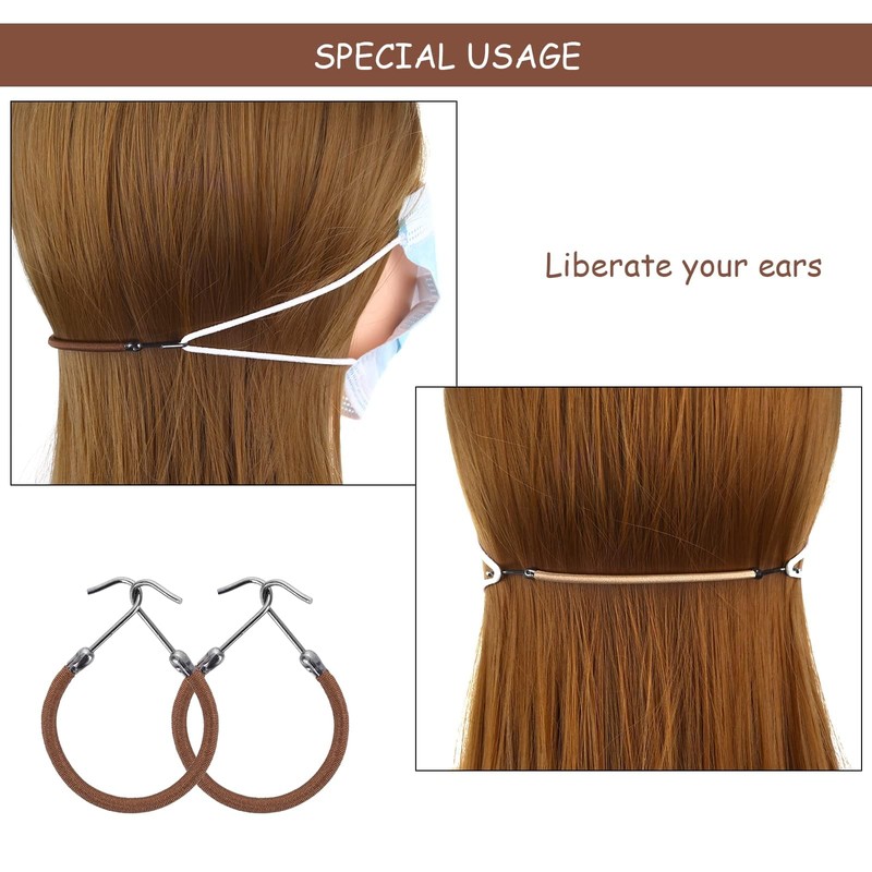 ieron 15pcs Elastic Hook Hair Tie, Open Ponytail Hooks, Hair