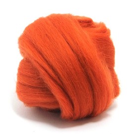 CyberloxShop 100g Dyed Merino Wool Top Roving Cinnamon Orange Dreads 64's for Felting Spinning