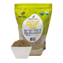 McCabe Organic Glutinous Millet - Organic Glutinous Millet for Whole Millet Flour Milling at Home | Rich with Fiber & Minerals | USDA and CCOF Certified | Product of USA | 2Lbs