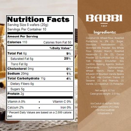 Babbi Gran Waferini Gold Tin - Italian Pistachio Wafer Cookies - Crispy Cream-filled Wafer - Gourmet Snacks from Italy - Crunchy Kids Snack - Holiday Food Gift - 6.7 oz (Pistachio)