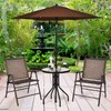 3-Piece Bistro Set, Patio Dining Furniture Set, Round Textured Glass