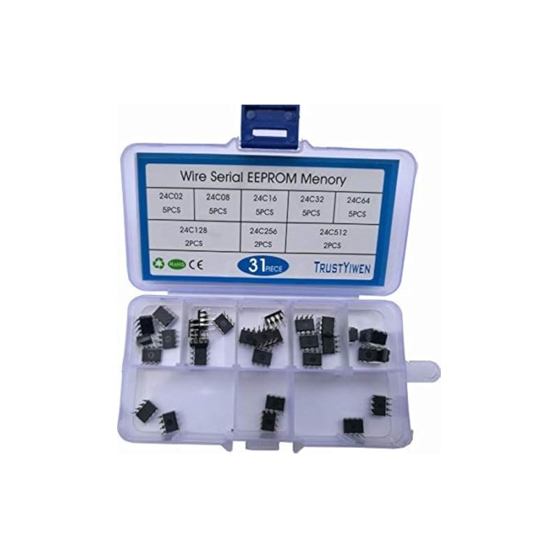 New 31pcs 24C02 24C08 24C16 24C32 24C64 24C128 24C256 24C512