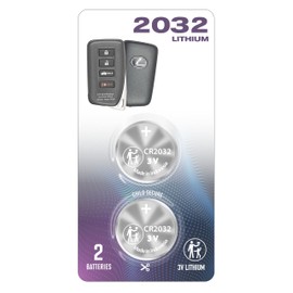 (2 PACK) CR2032 2032 Smart Remote Key Fob OEM Battery fits key case shell (2013-2021) for Lexus ES300 ES350 GS350 GS450 GS F IS200 IS300 IS350 LX570 NX200 NX300 NX300H RC200T RC300 RCF RX350 RX450H