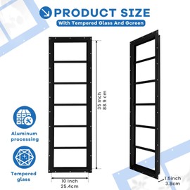COLORPAPA 2 Pack Shed Windows, 10"x35" Transom Window Fixed Design with Tempered Glass for Shed, Chicken Coop, Playhouse, Household, Garage, Barns (Black)