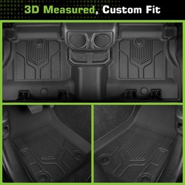 Floor Mats for Jeep Wrangler JL 4-Door 2018–2024 (Not for JK, 4xe, 2-Door, or Models with Subwoofer), TPE All Weather Waterproof Non-Slip Custom Fit (Floor Mats + Cargo Liner + Backrest Mats)