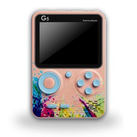 Handheld Game Console, with 500 Built-in Games, Classic Series, Gift Selection (Pink)