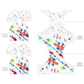 AirPods 3rd Generation Design Skin Seal for Airpods 3 Compatible with Airpods 3 for 3rd Generation (2021) Earphone Cover Decoration Accessory Deco Sticker 006948 Ink Colorful