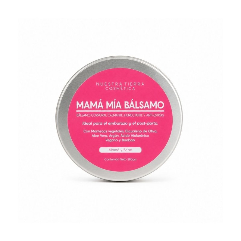 Nuestra Tierra Cosmética Mamá Mía Bálsamo Corporal, Calmante, Humectante, Anti-Estrías,