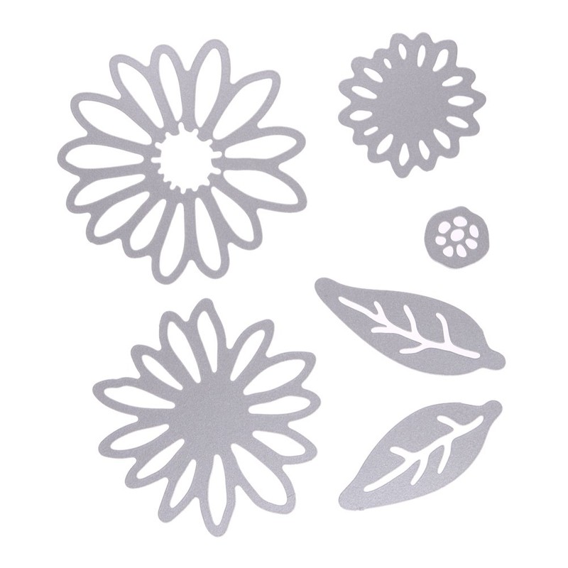ODETOJOY 6PCS Carbon Steel Metal Flower &Leaves Embossing Cutting Dies