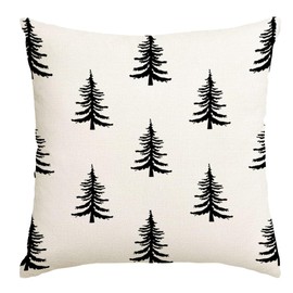 RABUSOFA Christmas Pillow Covers 18x18 Inch Christmas Tree Decor White Christmas Throw Pillow Cases Xmas Outdoor Christmas Decorations Winter Decorative Pillows for Couch Holiday
