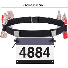 3 Piezas Cinturón Gel con Número Carrera Soporte Babero Correr Correa cinturón Carrera Correr Ciclismo Triatlón Maratón Cinturones carrera (3PSC)