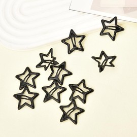 Kefley Small Black Snap Hair Clips Star Y2K Punk Hair Clips Accessories for Women Girls Metal Non Slip Hair Barrettes Hairpin Hairclips for Thin Thick Fine Hair Gothic Star Hair Accessories Decors