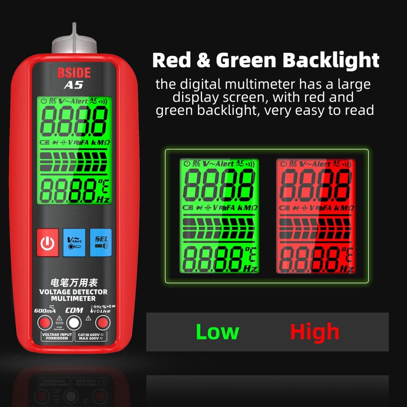 BSIDE Smart Digital Multimeter Large Screen 3 Result Display Ammeter
