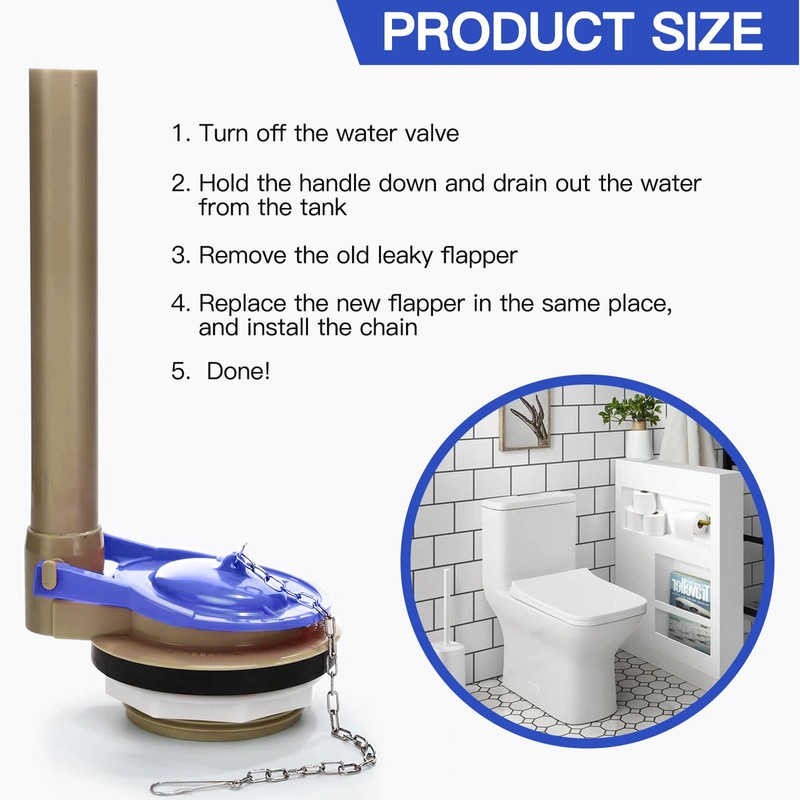 for Kohler GP85160 2-Inch Toilet Flapper Replacement Kit with Chain,Compatible