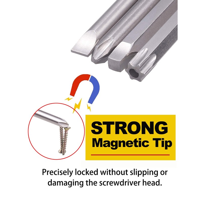 Rocaris 30 Pack 1/4 Inch Hex Shank Long Magnetic Screwdriver